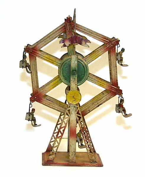 Appraisal: German articulated Ferris wheel Early hand-painted German Ferris Wheel depicting