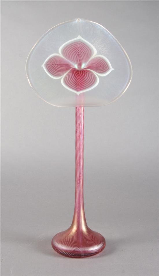 Appraisal: A Stuart Abelman Jack-in-the-Pulpit Contemporary Glass Vase Height inches