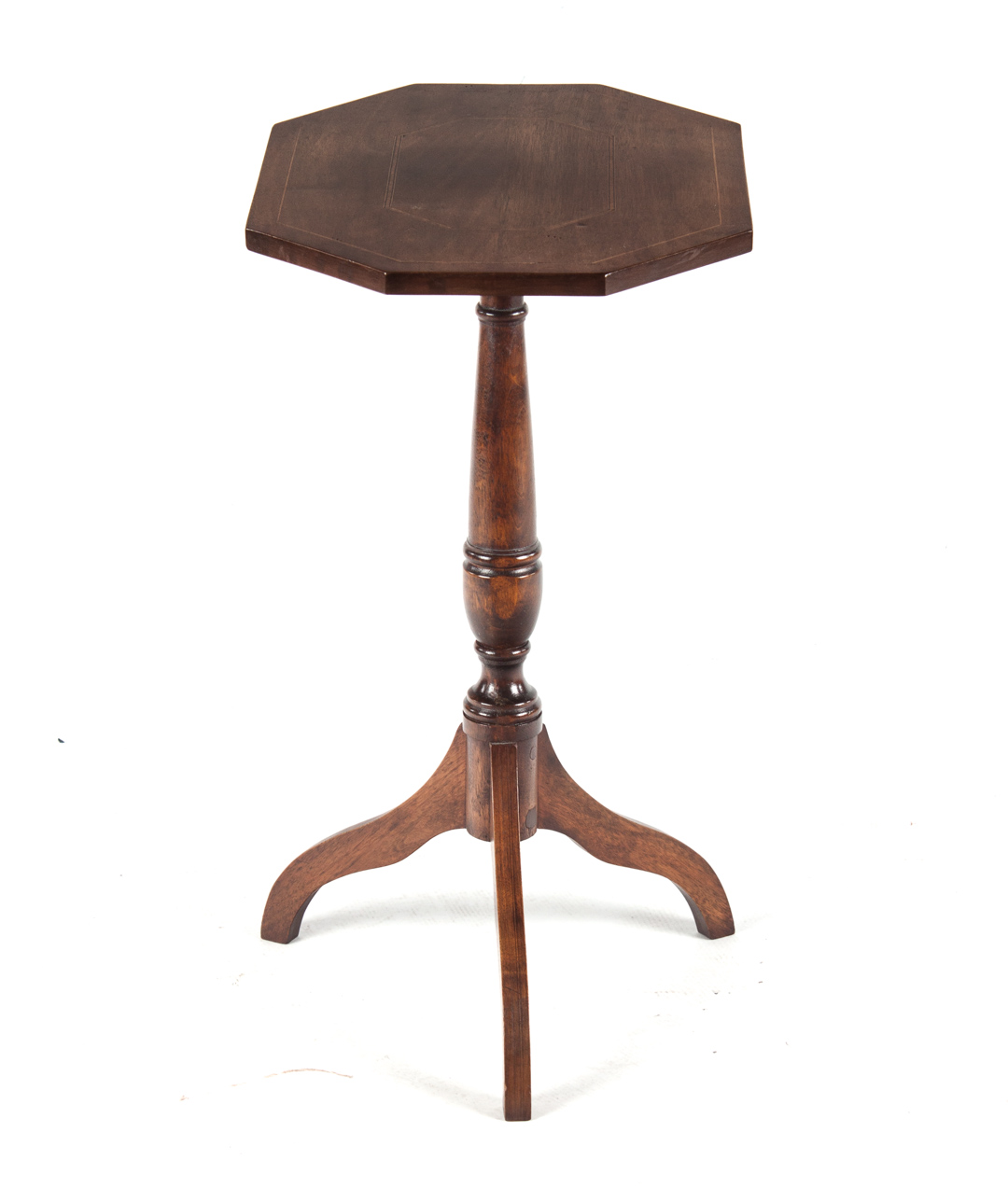 Appraisal: Federal style tilt-top candlestand early th century octagonal top with