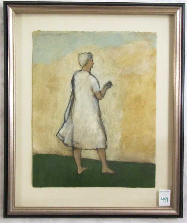 Appraisal: BRIAN KERSHISNIK OIL ON PAPER Utah born An Angel Holding