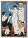 Appraisal: GEORGE BARBIER La Toilette de V nus Goauche and watercolor