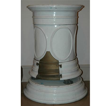 Appraisal: French White Glazed Faience Stove Estimate -