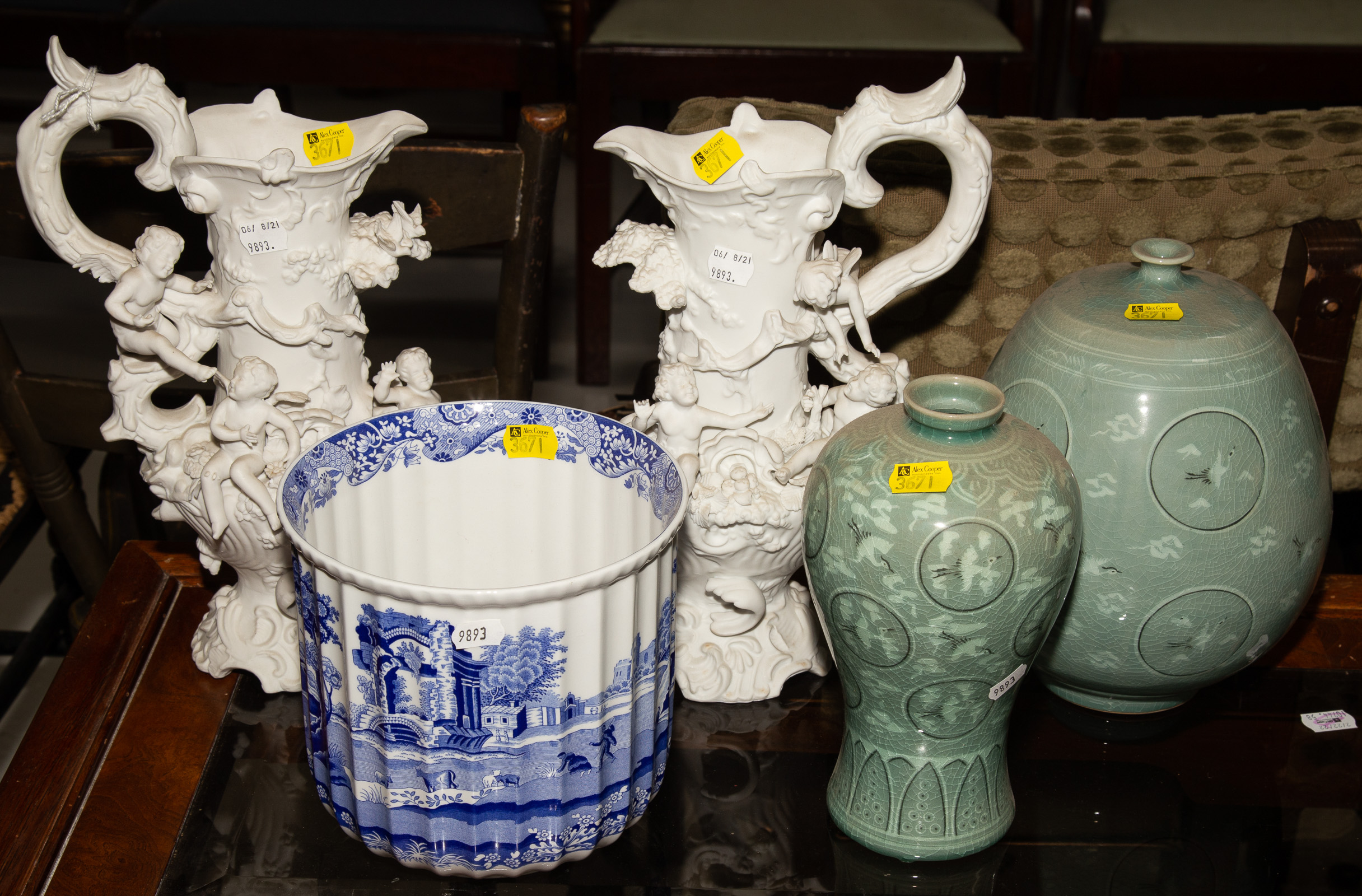 Appraisal: SELECTION OF DECORATIVE CERAMICS Including a pair of Rococo style