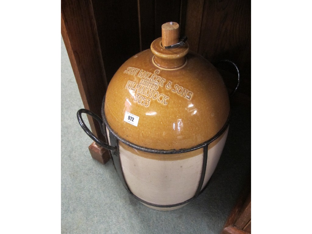 Appraisal: Large stoneware flagon named John Walker Sons Limited Kilmarnock