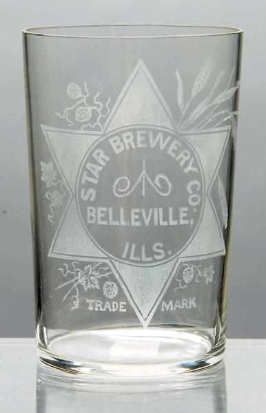 Appraisal: Star Brewery Acid-Etched Beer Glass Clean imprint in glass Condition