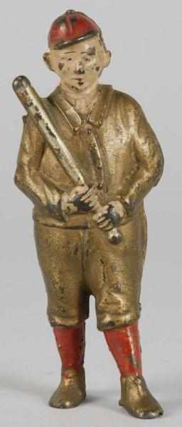 Appraisal: Cast Iron Baseball Player Still Bank Description Circa to Manufactured