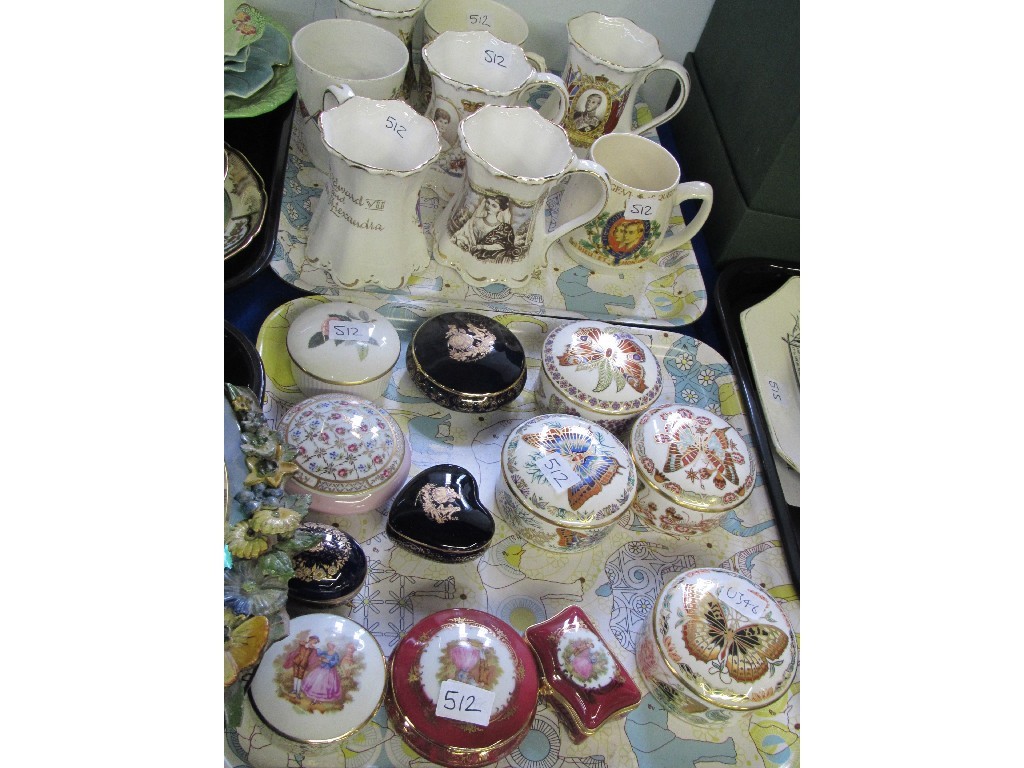 Appraisal: Collection of porcelain boxes including Royal Crown Derby and a