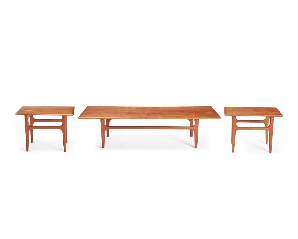 Appraisal: A suite of Trioh M bler modern teak tables Mid-