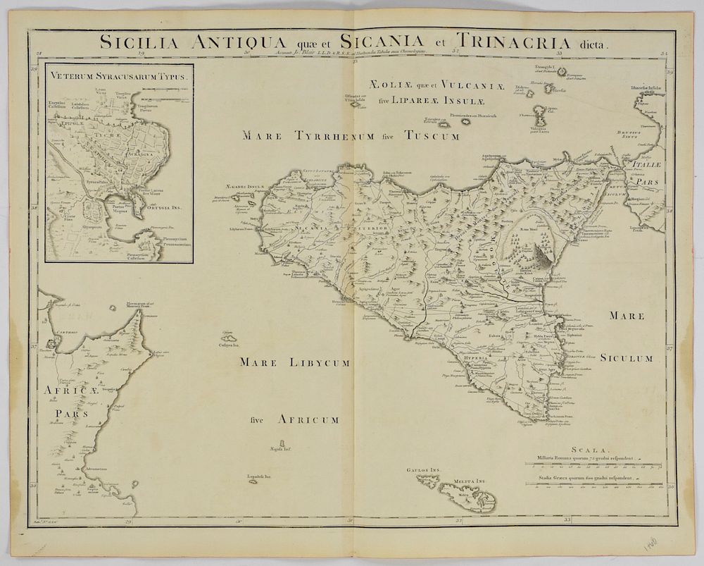 Appraisal: Grp Maps of Sicily Italy th th c Blair Cluver