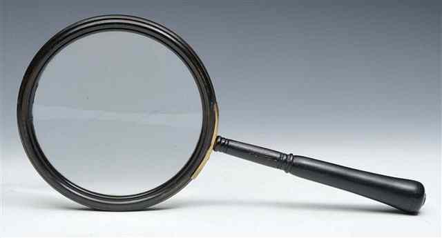 Appraisal: A LARGE TH CENTURY GALLERY MAGNIFYING GLASS in wooden frame