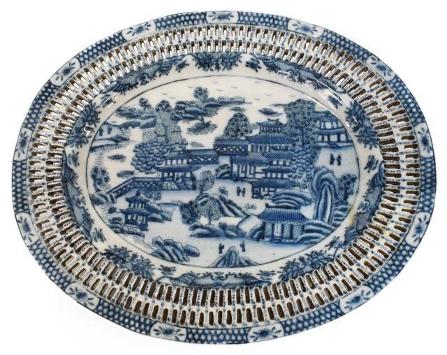 Appraisal: Chinese blue and white porcelain decorative platter late th c