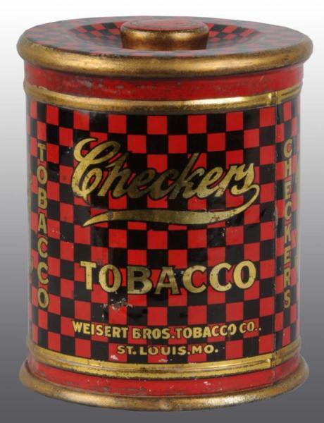 Appraisal: Checkers Tobacco Tins Description Manufactured by Weissert Brothers Tobacco Company