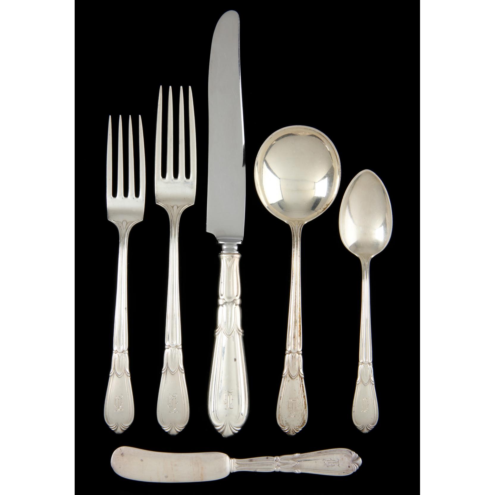 Appraisal: Concord Troubadour Sterling Silver Flatware Service pieces service for twelve