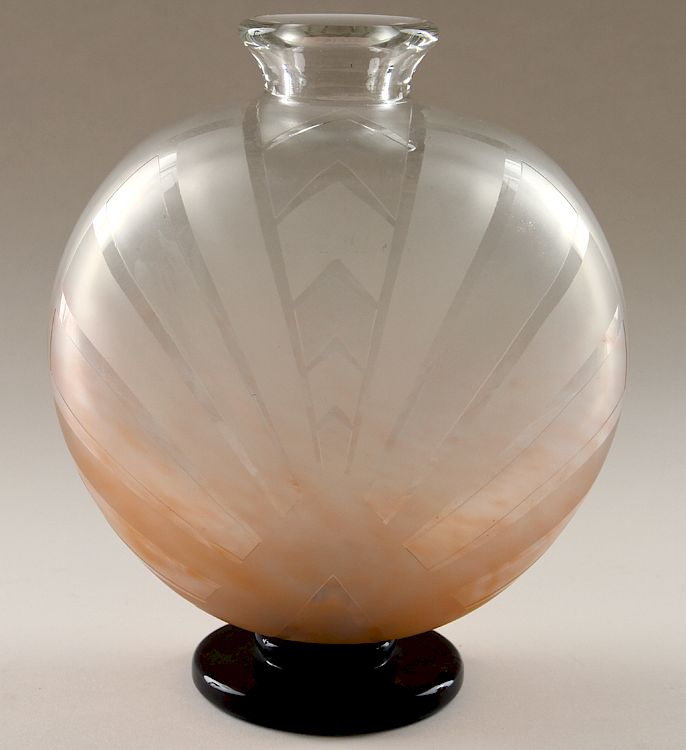 Appraisal: FRENCH ART DECO CHARDER LE VERRE FRANCAIS VASE A French