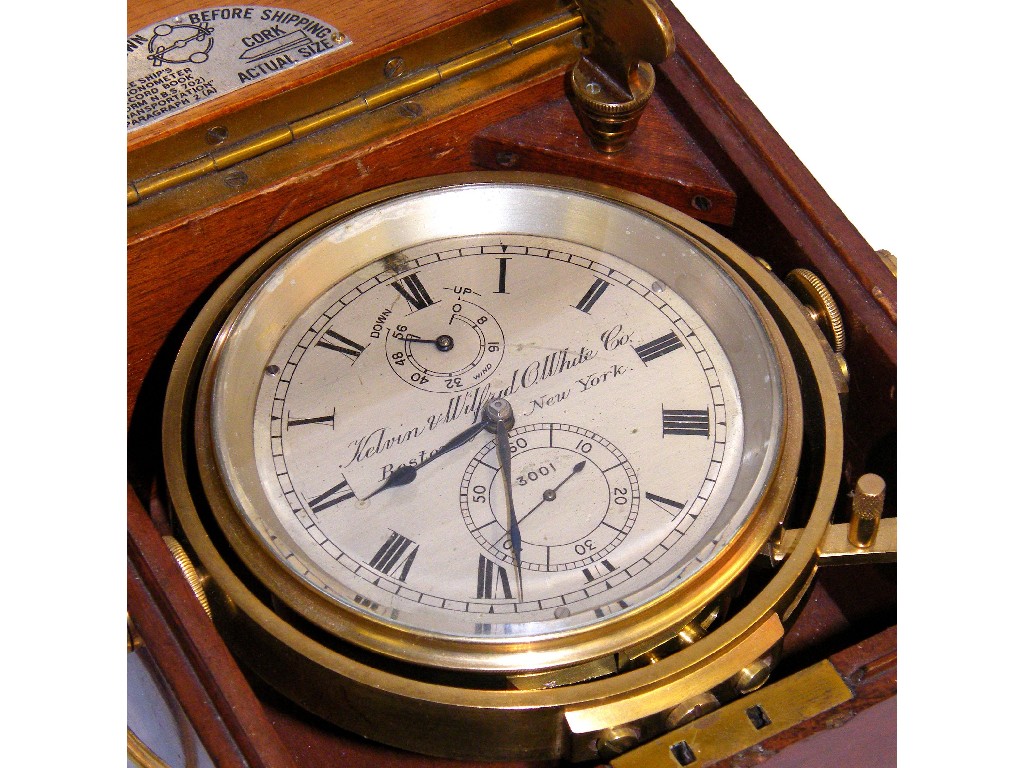 Appraisal: American two day ship's marine chronometer the silvered dial signed