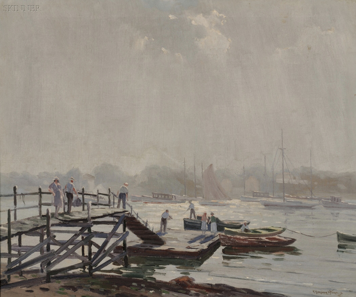 Appraisal: Charles Gordon Harris American - Clearing Fog A Harbor Scene