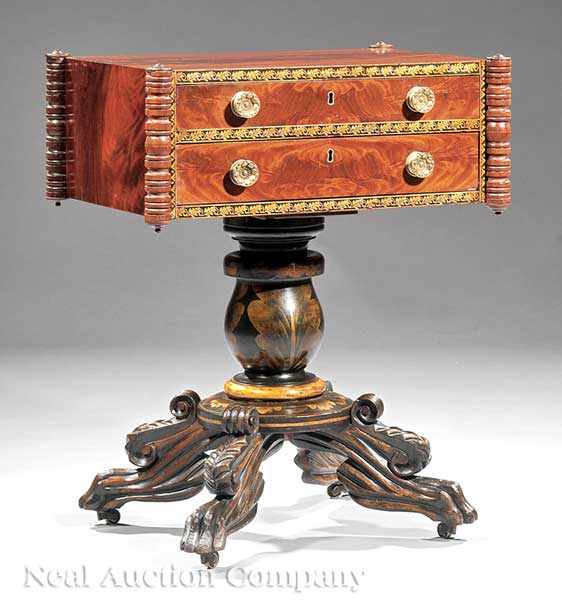 Appraisal: A Fine American Classical Carved Mahogany and Gilt Stenciled Work