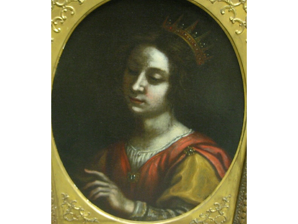 Appraisal: ITALIAN SCHOOL CIRCA Catherine of Alexandria oil on canvas framed