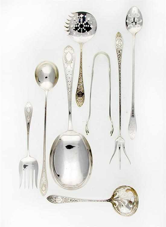 Appraisal: Whiting engraved patterns sterling flatware circa various similar patterns comprising