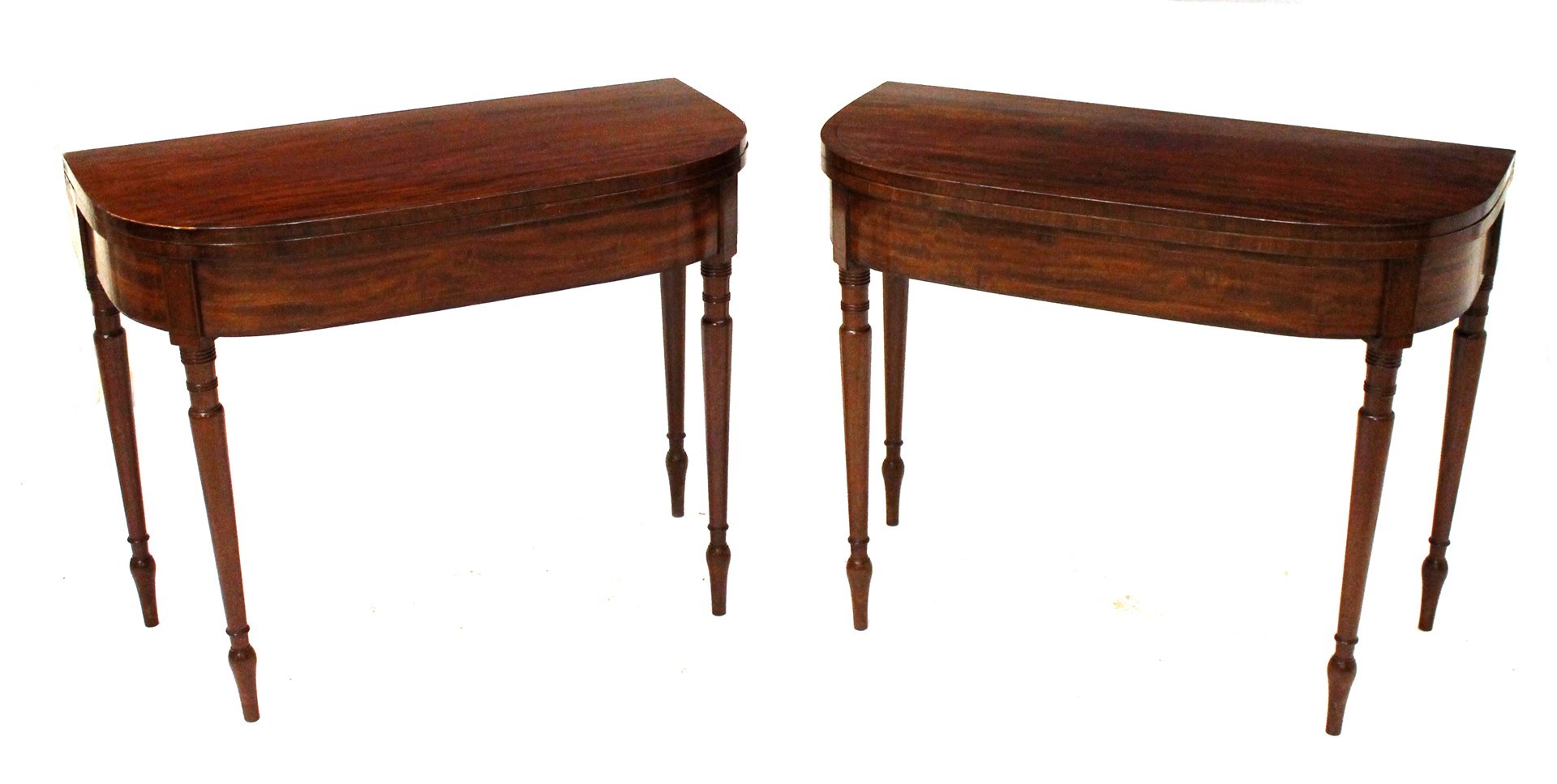 Appraisal: A pair of early th century inlaid mahogany tea tables