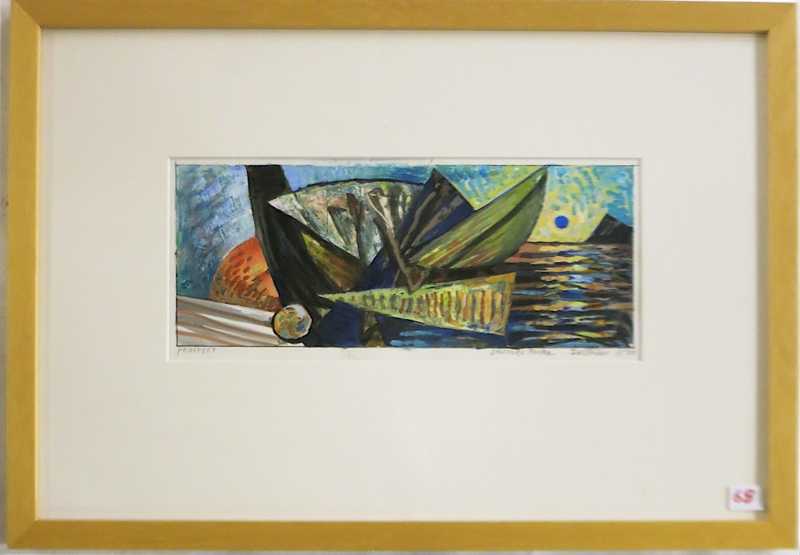 Appraisal: LUCINDA PARKER GOUACHE ON PAPER Oregon born Prospect seascape with