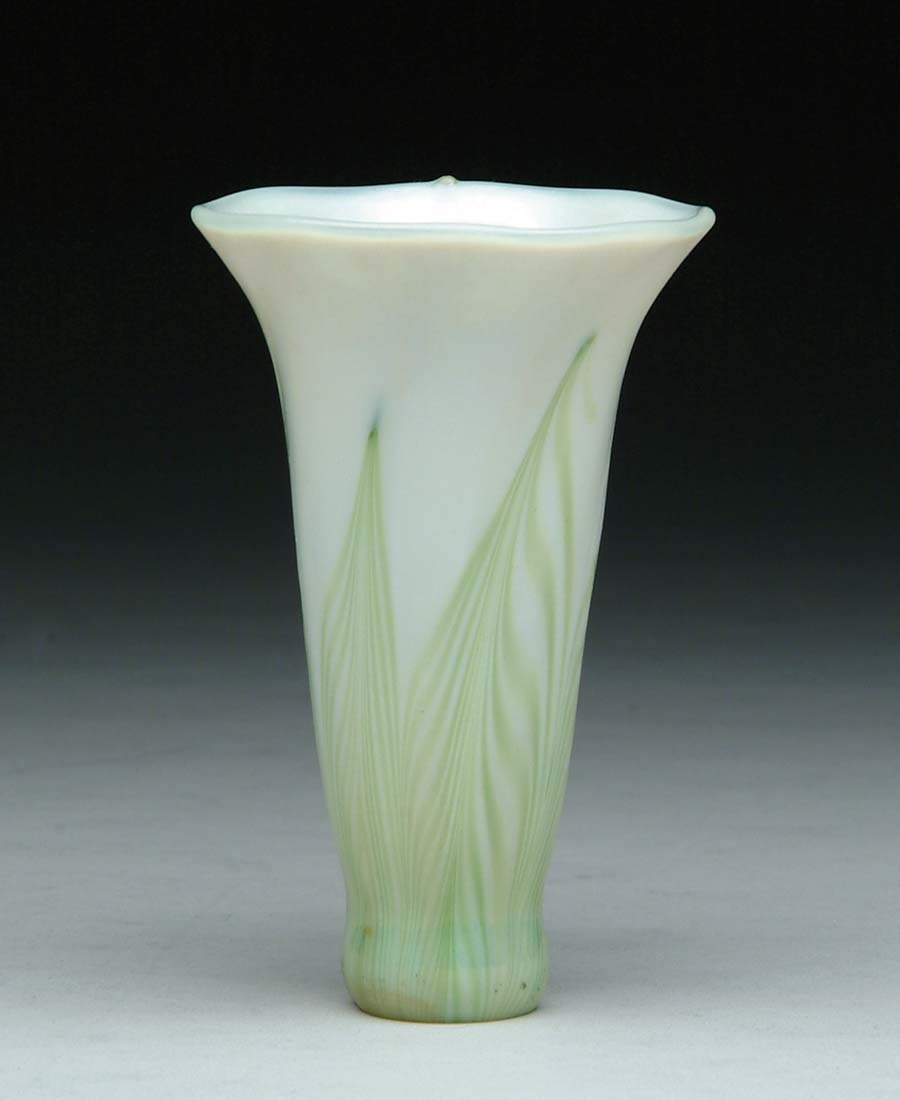 Appraisal: TIFFANY ART GLASS LILY SHADE Iridescent white Tiffany lily shade