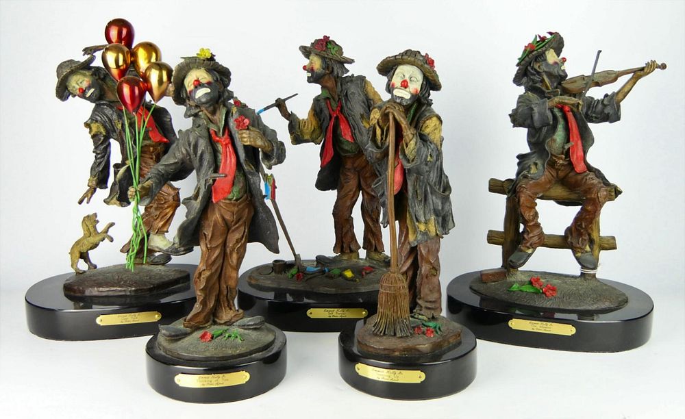 Appraisal: EMMETT KELLY JR PETER APSIT BRONZE CLOWNS BRONZE EMMET KELLY