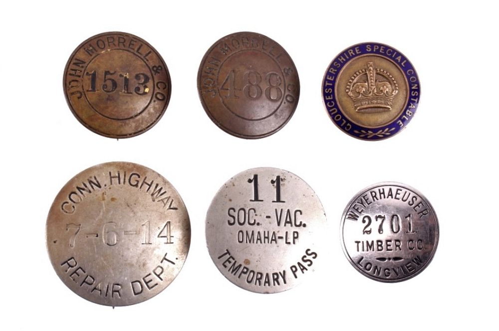 Appraisal: Variety of Obsolete Badge Collection c Early s For your