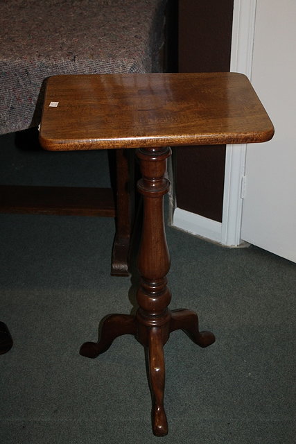 Appraisal: A VICTORIAN MAHOGANY DROP LEAF WORK TABLE fitted two drawers