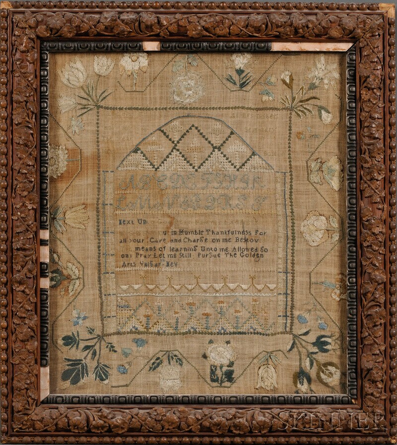 Appraisal: Needlework Sampler Executed by Mary Joy in the year at