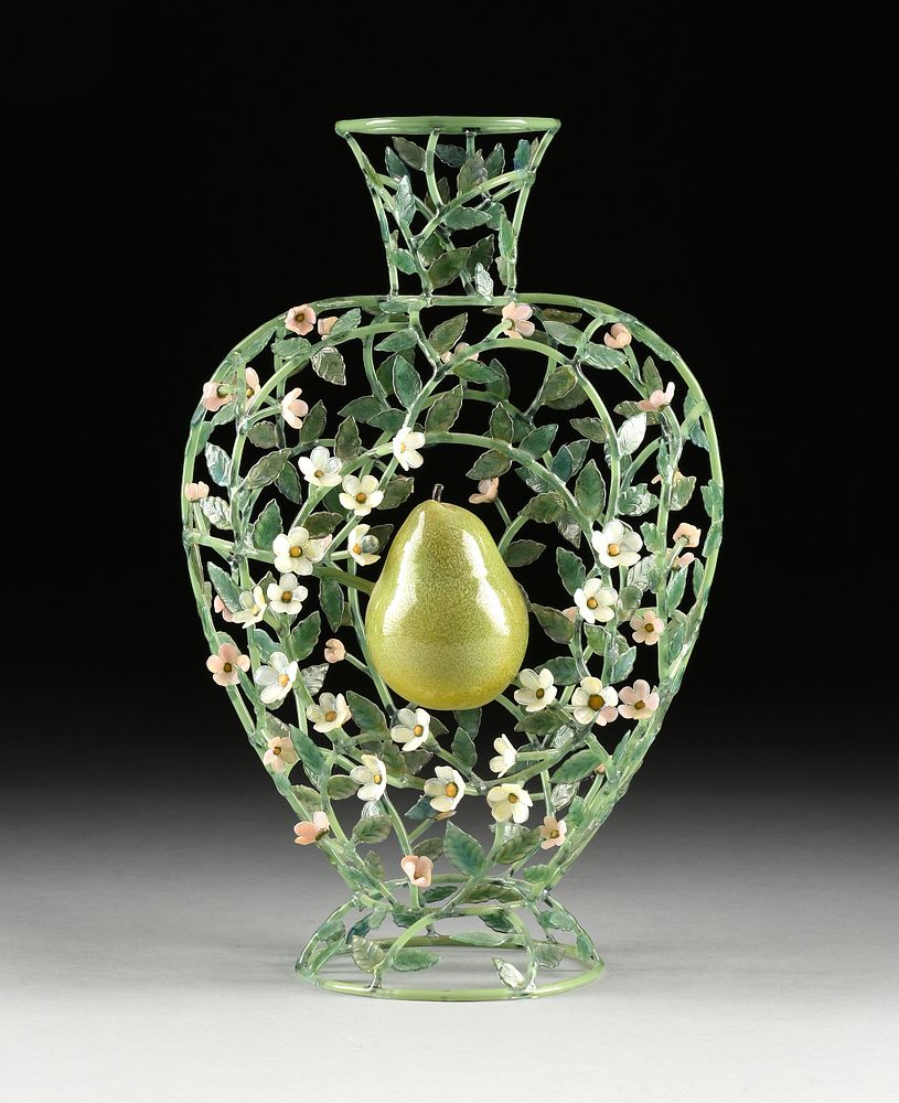 Appraisal: KARI RUSSELL-POOL American b A SCULPTURE Pear Vase KARI RUSSELL-POOL