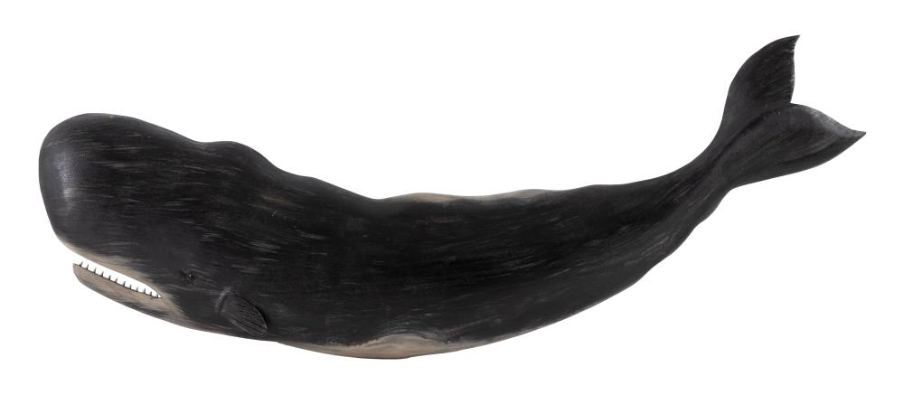 Appraisal: ROGER MITCHELL CARVED AND PAINTED SPERM WHALE KINGSTON MASSACHUSETTS CONTEMPORARY