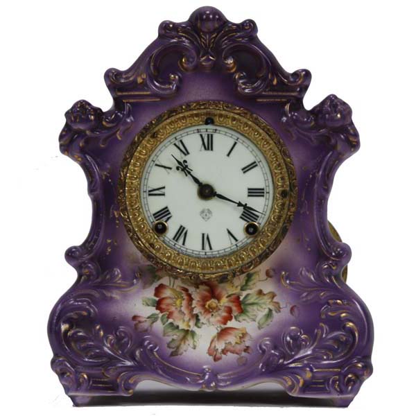 Appraisal: Ansonia Wautauga porcelain mantle clock H x W