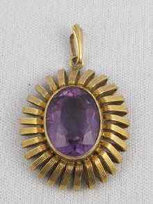 Appraisal: A ct gold amethyst pendant measuring approx cm in length