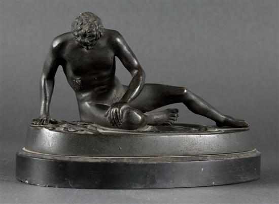 Appraisal: Continental patinated bronze figure ''The Dying Gaul '' after classical