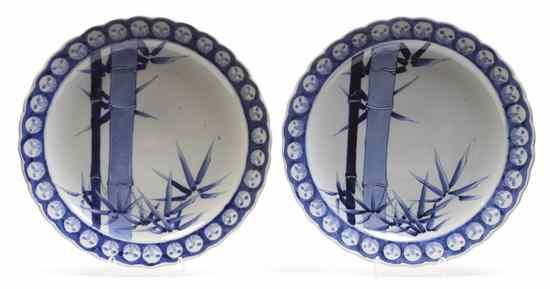 Appraisal: A Pair of Japanese Blue and White Arita Chargers th