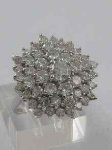 Appraisal: An ct white gold diamond cluster ring with an estimated