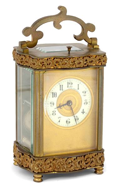 Appraisal: A French brass carriage clock in a serpentine case height