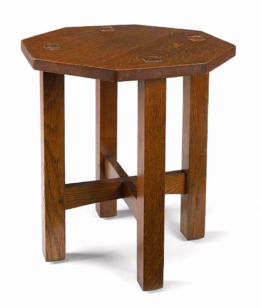 Appraisal: An L amp J G Stickley oak octagonal tabourette -