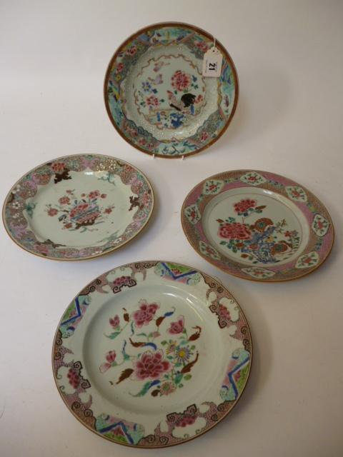 Appraisal: A COLLECTION OF FOUR CHINESE PORCELAIN PLATES th century painted