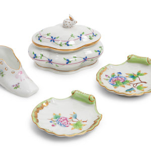 Appraisal: A Herend Porcelain Figural Group includes a covered dish two