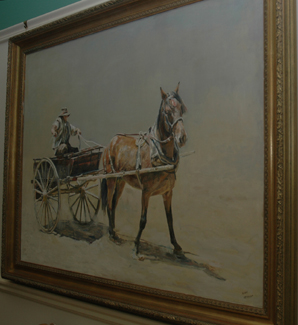 Appraisal: JOHN LENNOX - Horse and Jinker Oil on canvas Signed