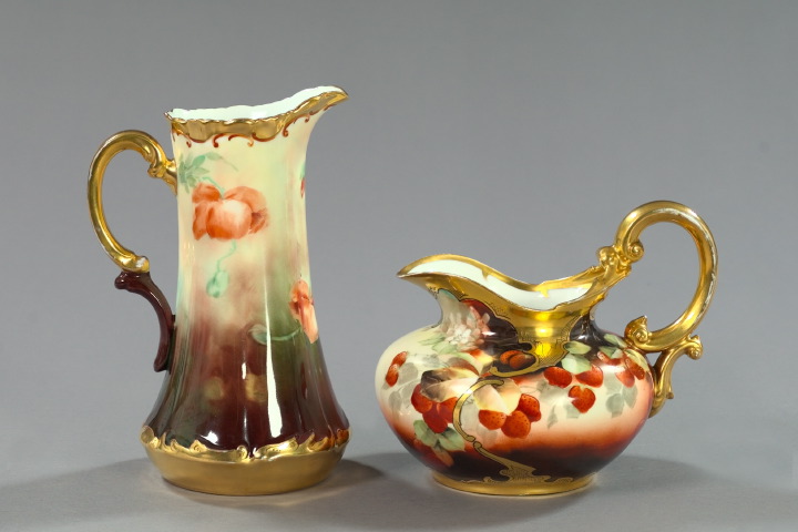 Appraisal: Two Pickard Hand-Painted Porcelain Pitchers first quarter th century including