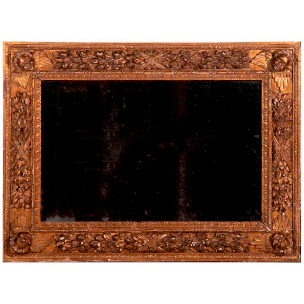 Appraisal: An th century carved giltwood mirror A late th century