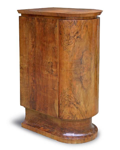 Appraisal: An Italian Art Deco burled walnut cabinet circa probably by