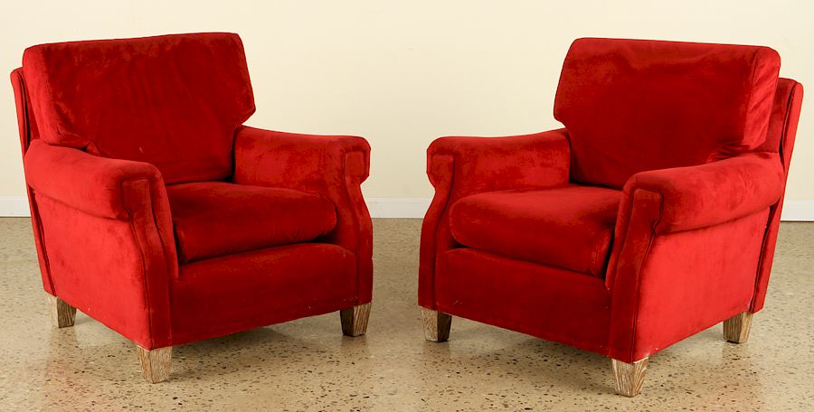 Appraisal: PAIR FRENCH CLUB CHAIRS JEAN MICHEL FRANK A pair of