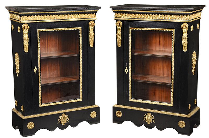 Appraisal: Pair Manigault Family Louis XIV Style Cabinets French probably late