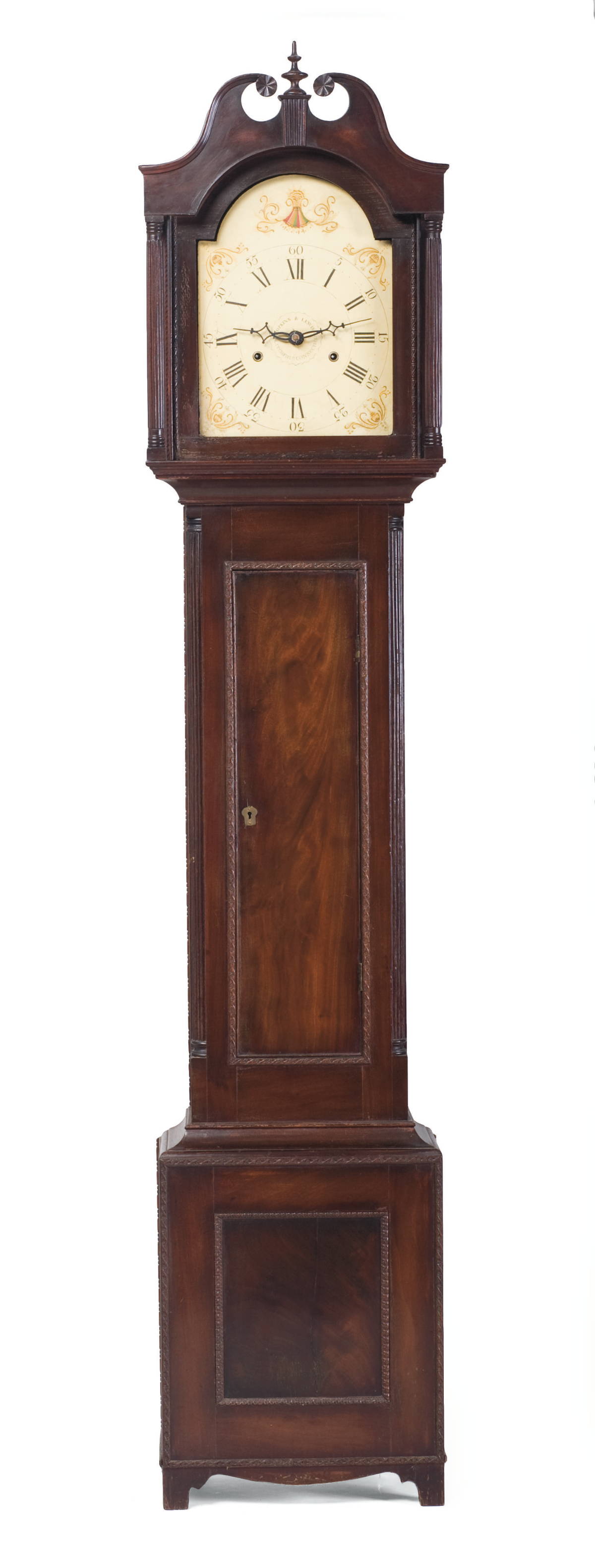 Appraisal: RARE CONNECTICUT FEDERAL CARVED MAHOGANY TALL CASE CLOCK WITH EIGHT-DAY