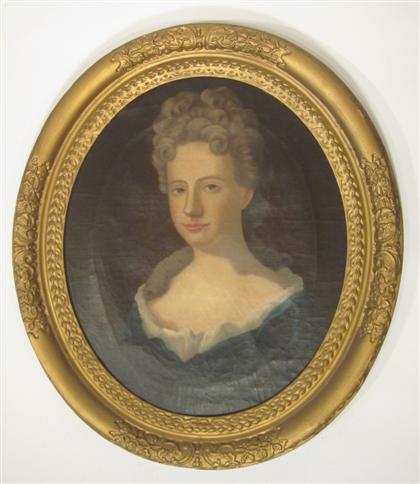 Appraisal: French oval portrait of a lady early th century signed