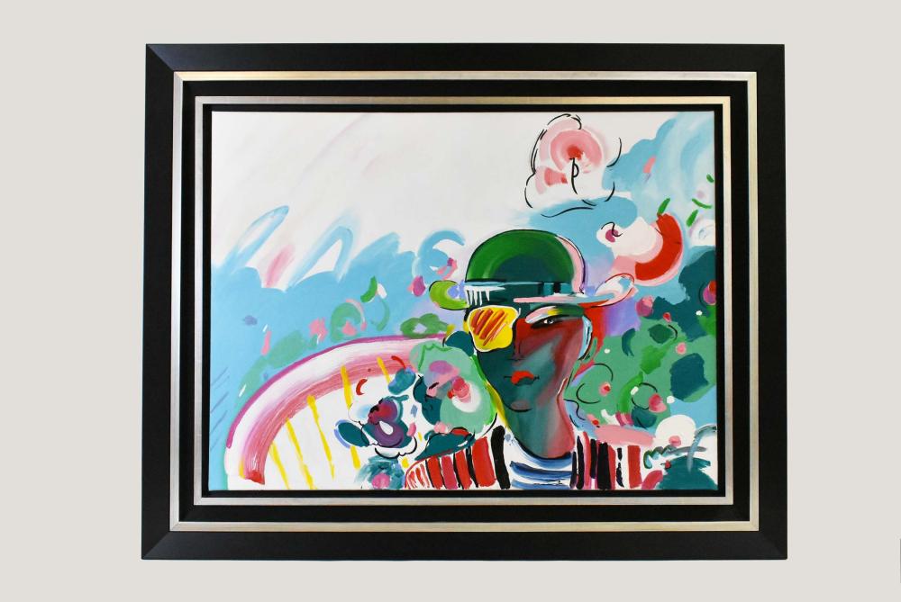 Appraisal: PETER MAX GERMAN AMERICAN B PAINTINGFrench Zeros Girlfriend Signed l